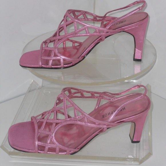 METAPHOR FUSCHIA GENUINE LEATHER STRAPPY SANDALS - Picture 5 of 5